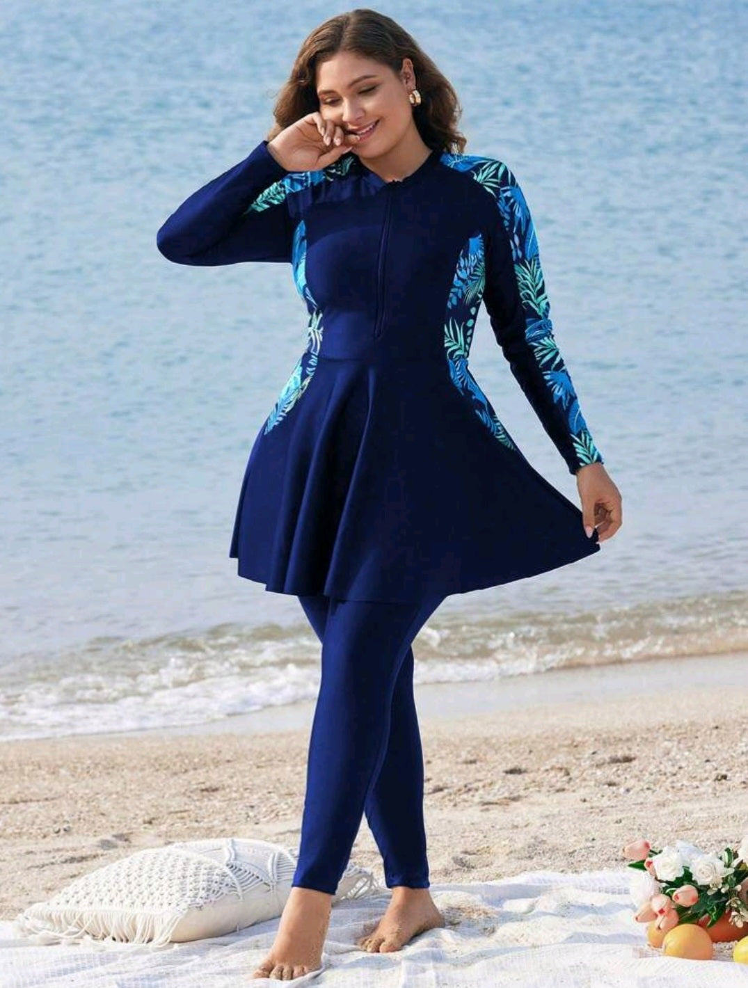 PLUSE Size Burkini swimsuit 2pcs