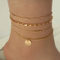 4pcs Disc Charm Anklet