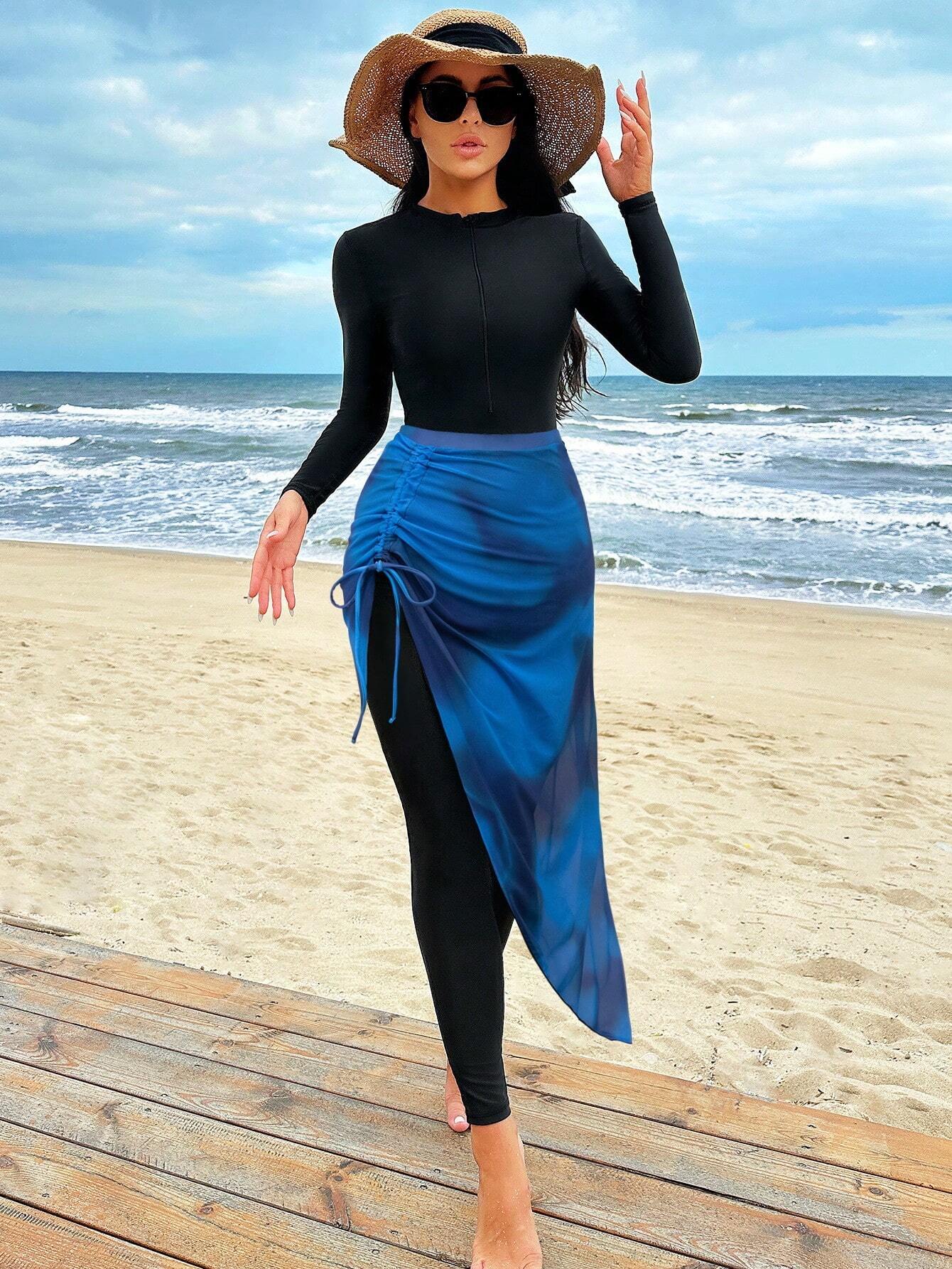 Burkini swimsuit Jumpsuit with skirt (2pcs)