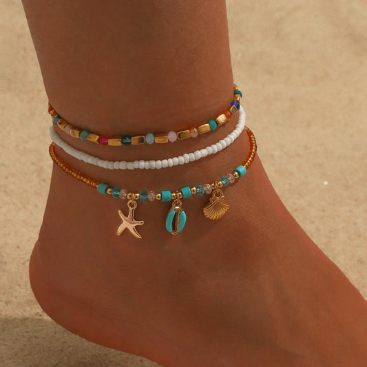 Colorful Shell Anklets