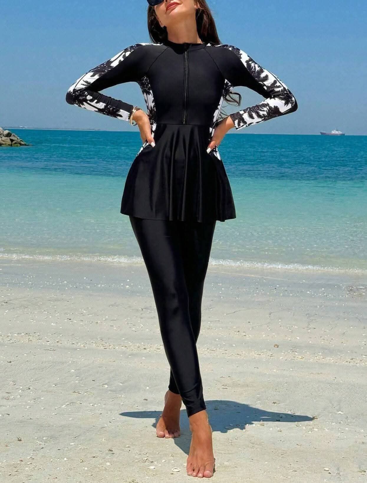 Burkini swimsuit top/pants(2pcs)