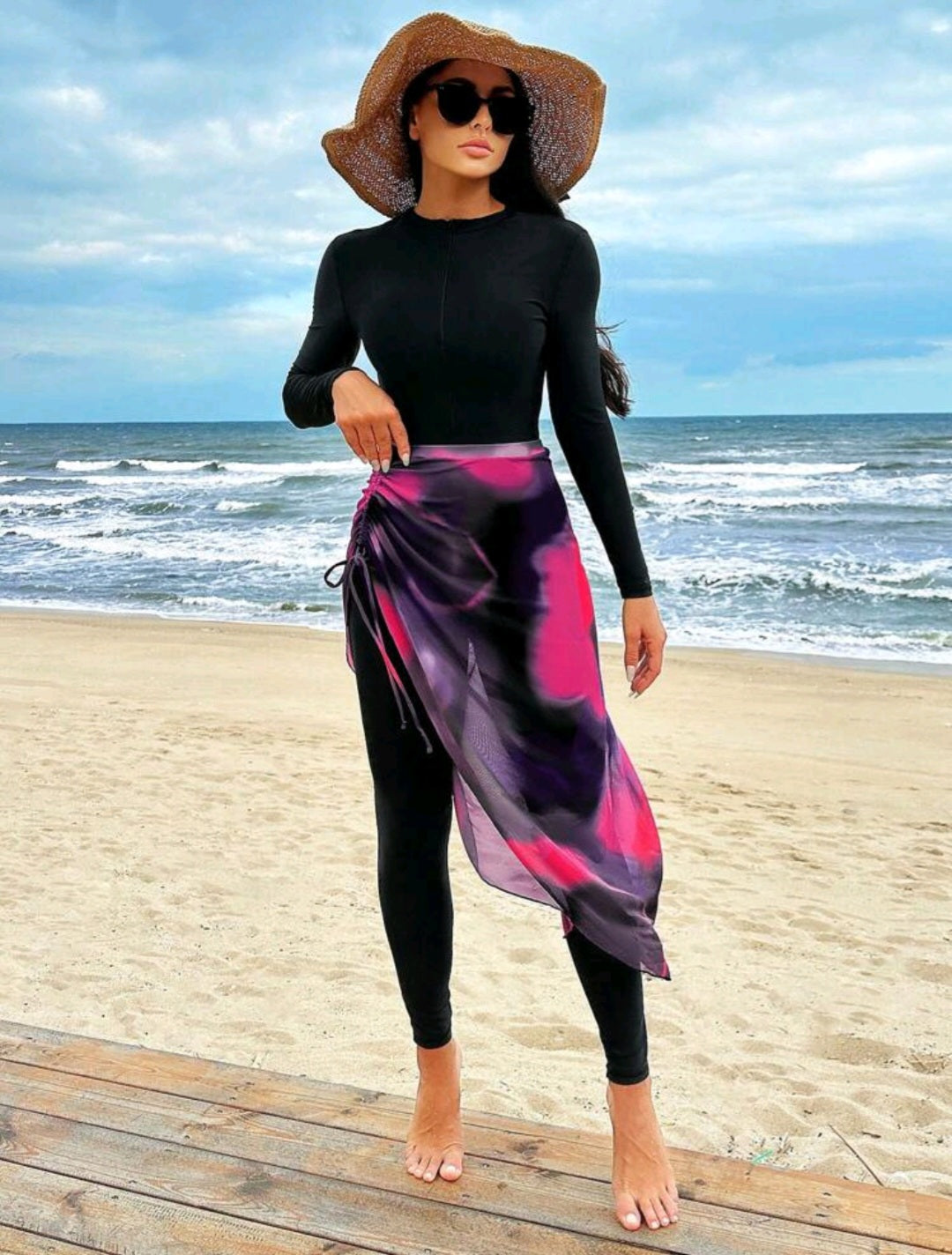 Burkini swimsuit Jumpsuit with skirt (2pcs)