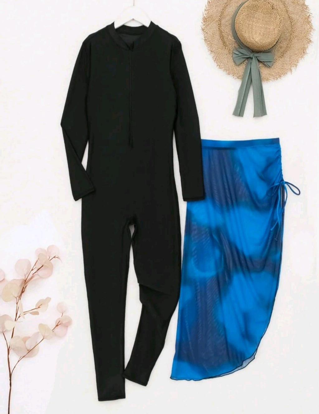 Burkini swimsuit Jumpsuit with skirt (2pcs)