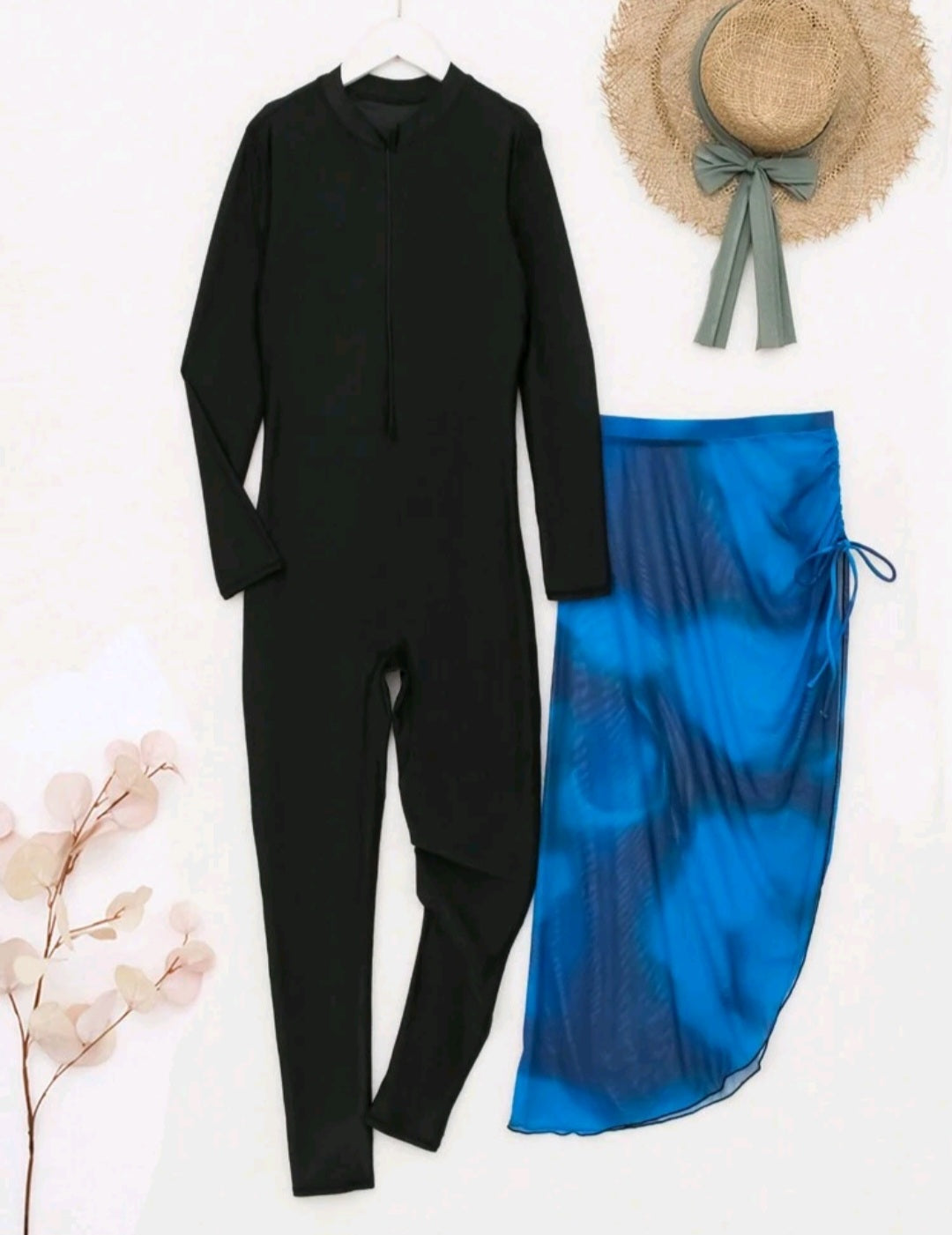 Burkini swimsuit Jumpsuit with skirt (2pcs)