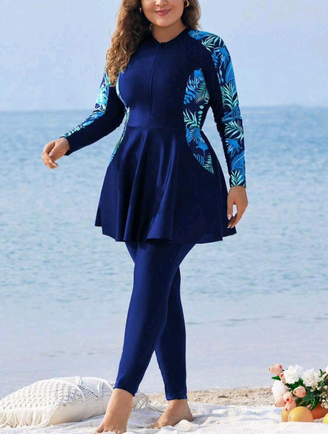 PLUSE Size Burkini swimsuit 2pcs