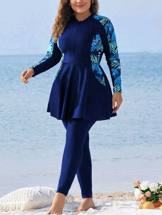 PLUSE Size Burkini swimsuit 2pcs