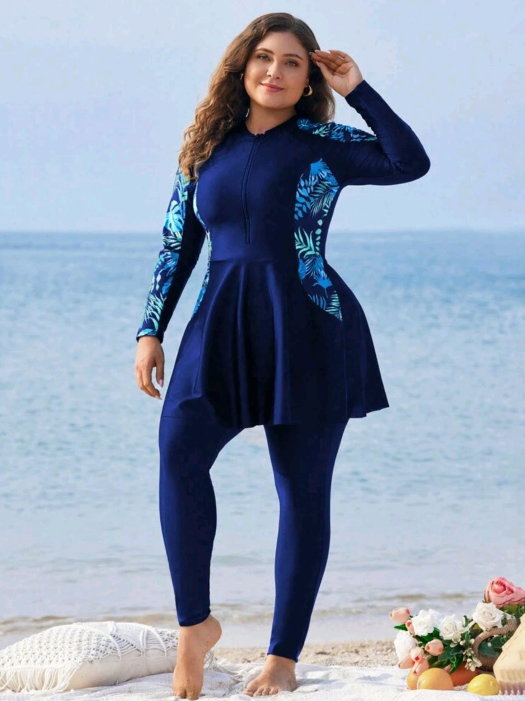 PLUSE Size Burkini swimsuit 2pcs
