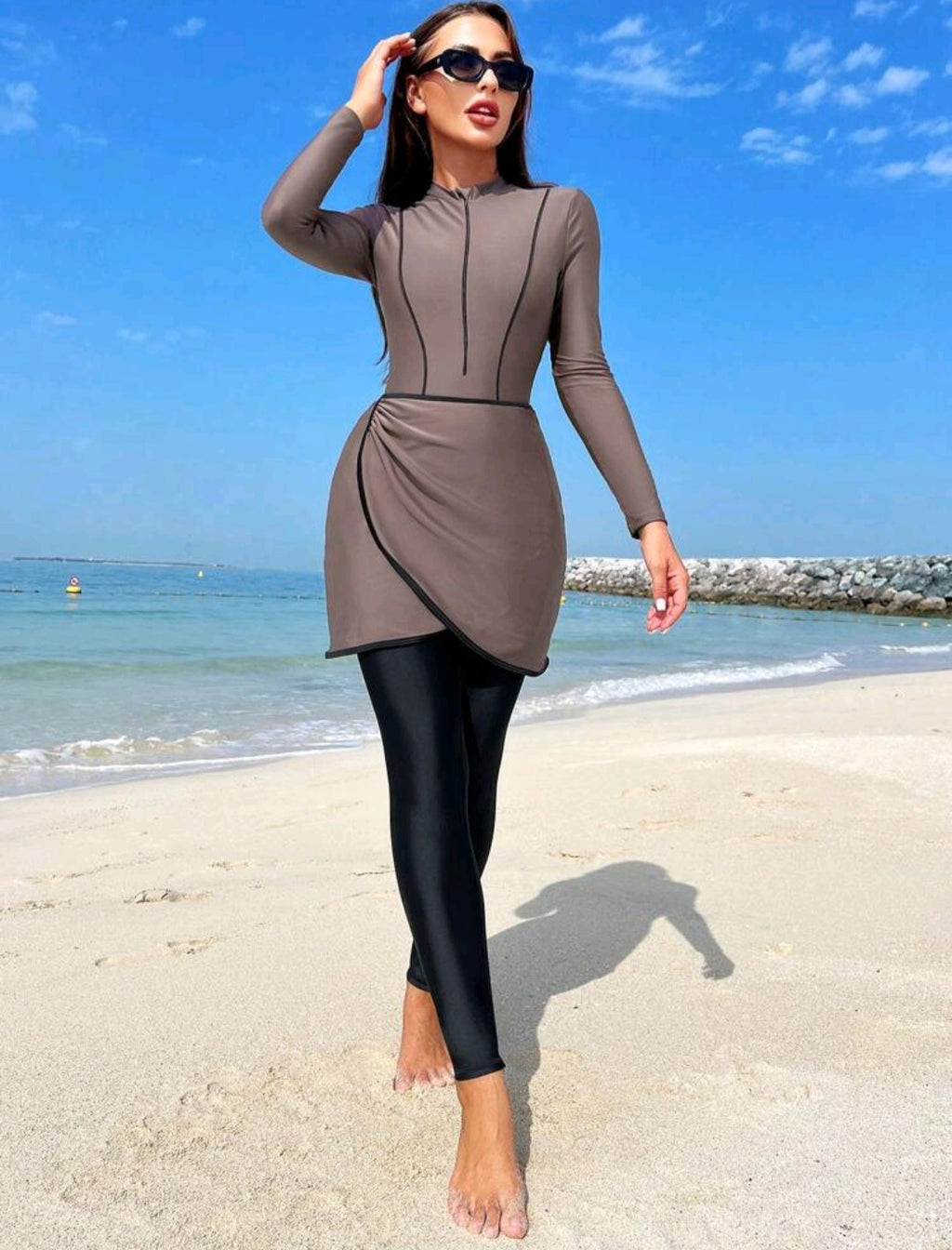 Burkini swimsuit 3pcs top/pants/skirt